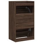 vidaXL Armoire à chaussures 2 tiroirs rabattables chêne marron
