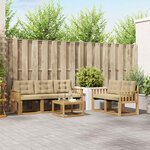 vidaXL Ensemble de canapés d'extérieur 6 Pièces Blanc et Beige