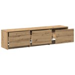 vidaXL Meuble TV avec LED en chêne artisanal 165x34x40 cm en bois d'ingénierie
