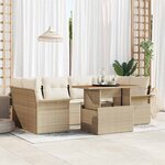 vidaXL Ensemble de canapé de jardin avec coussin 7 Pièces beige et crème