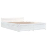 vidaXL Cadre de lit sans matelas avec tiroirs blanc