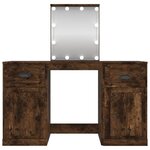 vidaXL Coiffeuse avec LED chêne fumé 130x50x132 5 cm