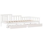 vidaXL Lit de jour et tiroirs sans matelas blanc 90x190 cm bois massif