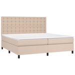vidaXL Sommier à lattes de lit avec matelas LED Cappuccino 200x200 cm