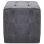 vidaXL 2 Pièces Poufs Gris 30 x 30 x 30 cm Similicuir daim