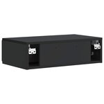 vidaXL Table d'appoint murale Noir 59 x 34 5 x 17 cm Bois d'ingénierie
