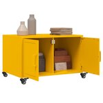 vidaXL Table basse jaune moutarde 68x50x43 5 cm acier laminé à froid