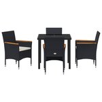 vidaXL Ensemble de salle à manger de jardin 5 pièces Noir Poly Rattan