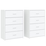 vidaXL Buffets 2 Pièces blanc 60x31x84 cm bois d'ingénierie