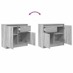 vidaXL Buffet avec tiroir sonoma gris 71x35x65 cm bois d'ingénierie