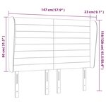 vidaXL Tête de lit avec oreilles Crème 147x23x118/128 cm Tissu