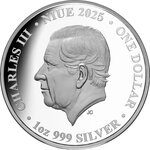 Pièce de monnaie en Argent 1 Dollar g 31.1 (1 oz) Millésime 2025 RICHTER SCALE