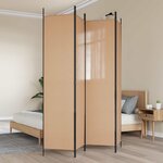 vidaXL Paravent 4 panneaux Beige 200 x 220 cm Tissu