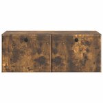 vidaXL Meuble TV mural 78 5 x 41 x 30 cm Chêne fumé Bois d'ingénierie