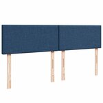 vidaXL Sommier à lattes de lit avec matelas Bleu 200x200 cm Tissu