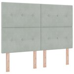 Lit vidaXL Gris clair 140x190 cm en Velours