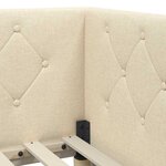 vidaXL Cadre de lit d'angle avec tête de lit Crème 90 x 200 cm tissu