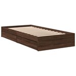 vidaXL Cadre de lit avec tiroirs sans matelas chêne marron 100x200 cm