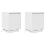VidaXL Tables de chevet avec lumières LED 2 Pièces blanc 38x34x50 cm