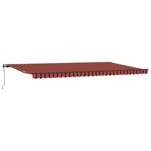 vidaXL Auvent rétractable orange et marron 600 × 300 cm