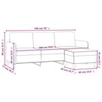 vidaXL Canapé à 3 places avec repose-pieds Vert foncé 180 cm Velours