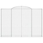 vidaXL Paniers à gabions arqués 3 Pièces 300x30x200/220 cm fer galvanisé