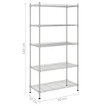 vidaXL Étagère de rangement 5 niveaux 90x35x180 cm Chrome 250 kg