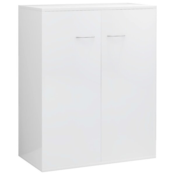 vidaXL Buffet Blanc brillant 60x30x75 cm Bois d'ingénierie