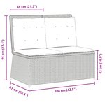 vidaXL Banc inclinable de jardin et coussins gris clair résine tressée