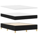 vidaXL Lit à ressort LED avec matelas Noir 160 x 200 cm tissu