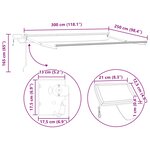 vidaXL Store rétractable manuel avec LEDs Beige et blanc 3 x 2 5 m