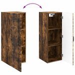 vidaXL Armoire Murale 33 x 34 5 x 90 cm Bois d'ingénierie Chêne fumé