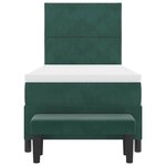 vidaXL Lit à ressorts avec matelas Vert foncé 90 x 200 cm Velours