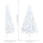 vidaXL Demi-arbre de Noël artificiel pré-éclairé et boules blanc 150cm