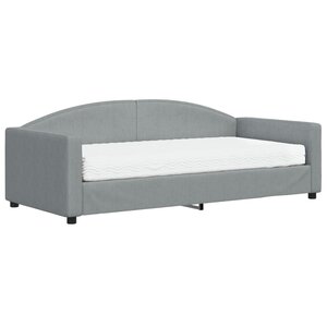 vidaXL Lit de jour avec matelas gris clair 90x190 cm tissu