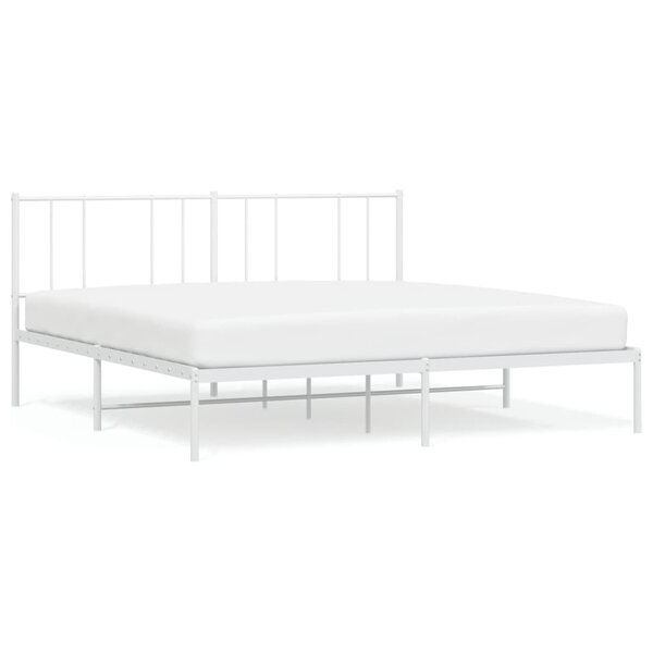 vidaXL Cadre de lit métal sans matelas et tête de lit blanc 180x200 cm