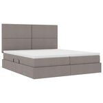 vidaXL Lit de rangement LED avec matelas Taupe 180 x 200 cm Tissu