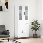 vidaXL Buffet haut Blanc 69 5x34x180 cm Bois d'ingénierie