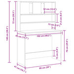 vidaXL Bureau avec étagères vieux bois 102x45x148 cm bois d'ingénierie