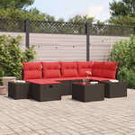 vidaXL Ensemble de canapé de jardin 7 Pièces Marron polyrotin