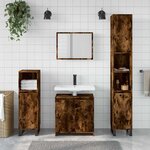 vidaXL Ensemble de meubles de salle de bain 2 Pièces Chêne fumé