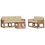 vidaXL Ensemble de canapés d'extérieur 6 Pièces Naturel et Beige