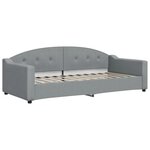 vidaXL Lit de jour avec gigogne et tiroirs gris clair 90x200 cm tissu