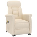 vidaXL Fauteuil électrique de massage Beige microfibre