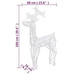 vidaXL Décorations de Noël de renne 2 Pièces 60x16x100 cm Acrylique