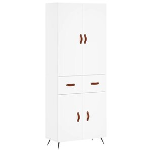 vidaXL Buffet haut Blanc 69 5x34x180 cm Bois d'ingénierie