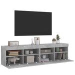 vidaXL Meubles TV muraux et lumières LED 2Pièces gris béton 80x30x40 cm