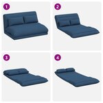 vidaXL Fauteuil de sol ajustable Bleu Tissu