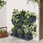 vidaXL Ensemble de jardinières verticales 12 Pièces Anthracite PP