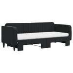 vidaXL Lit de jour avec lit gigogne et matelas noir 80x200 cm velours